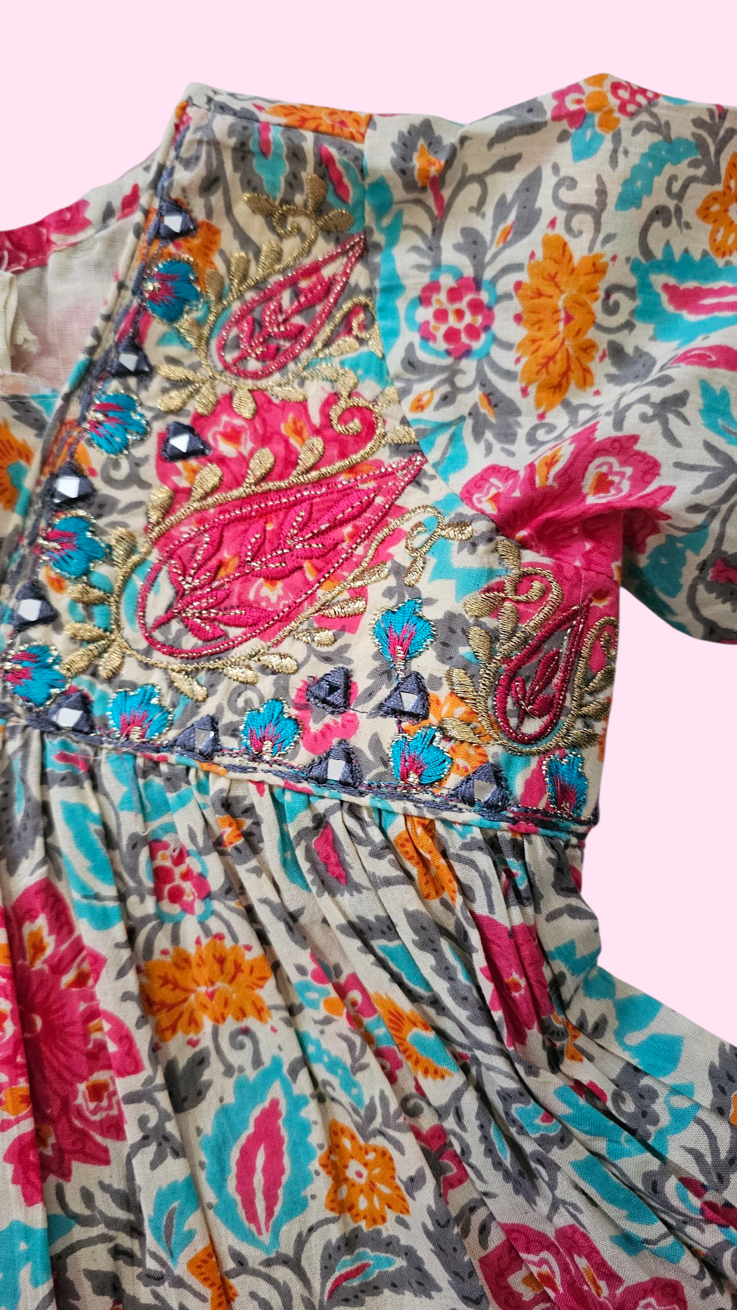 Girl Floral Printed Sharara Suit – Elegant Traditional Ensemble with Dupatta