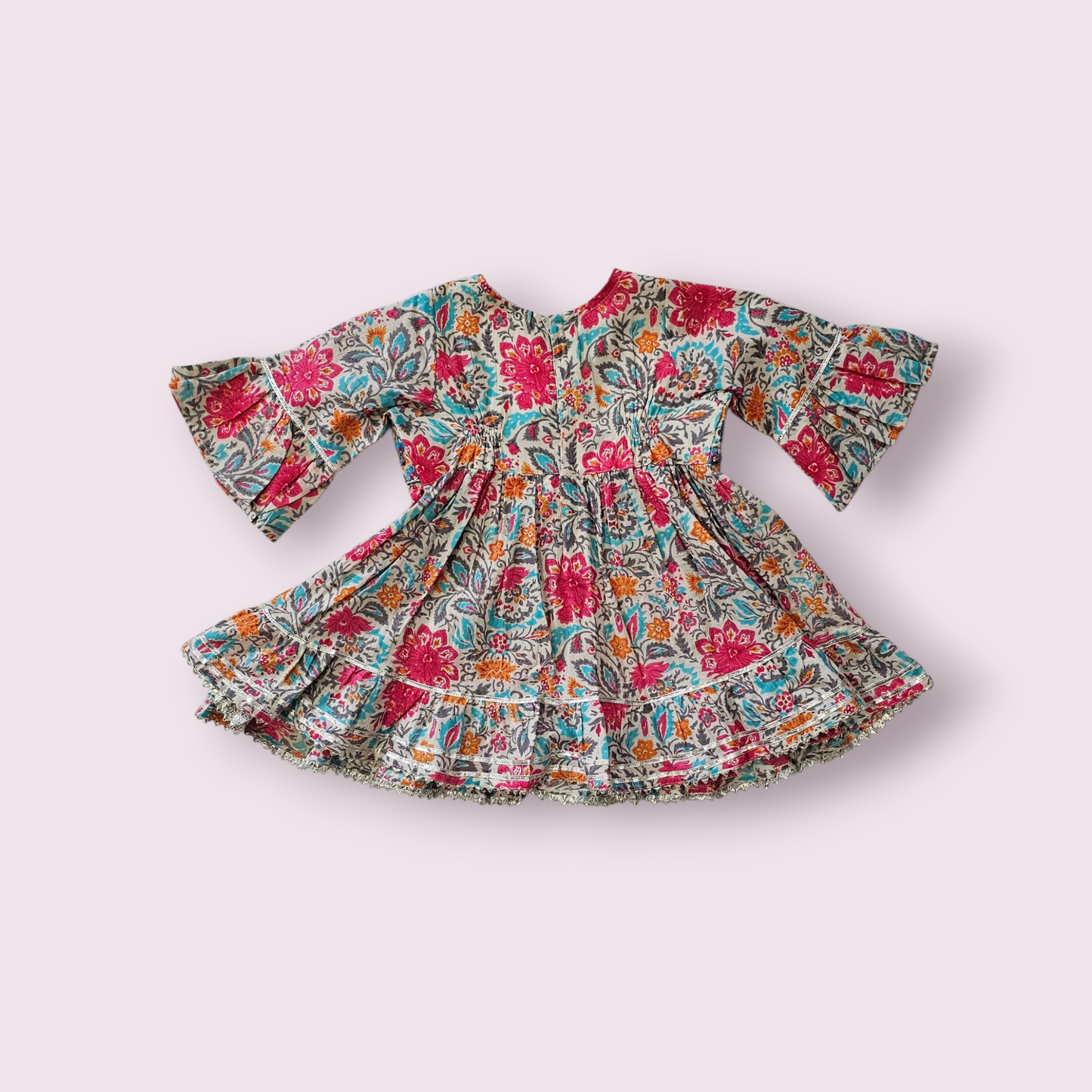 Girl Floral Printed Sharara Suit – Elegant Traditional Ensemble with Dupatta