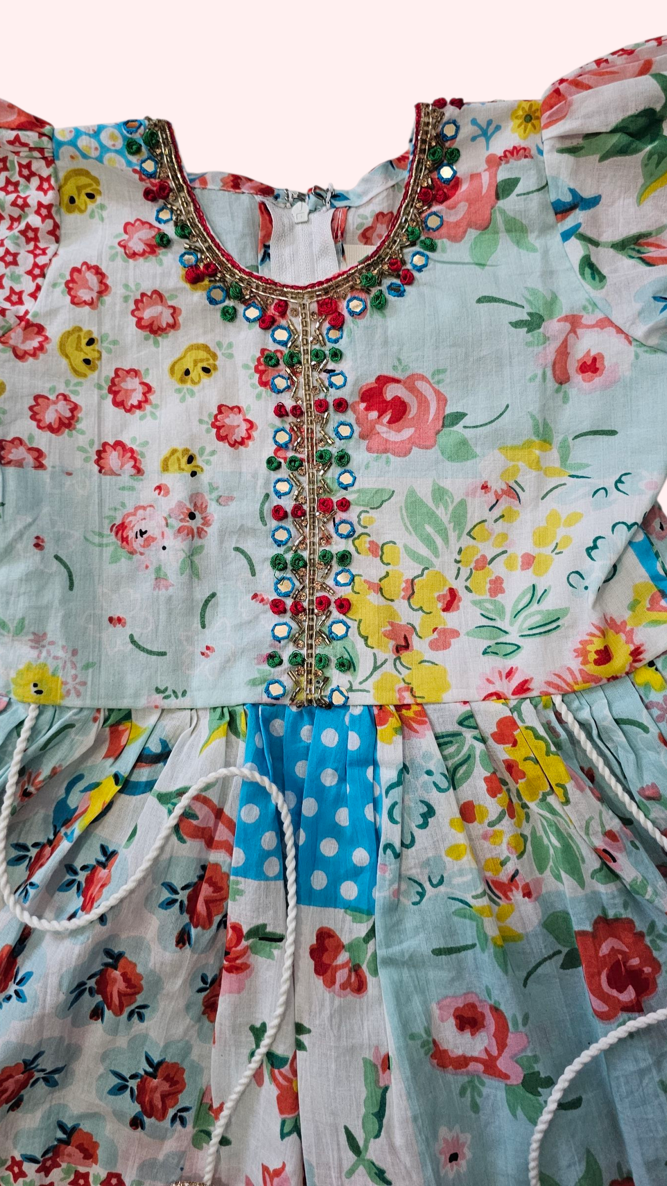 Girls pastel blue floral sharara Set – Festive & Casual Wear