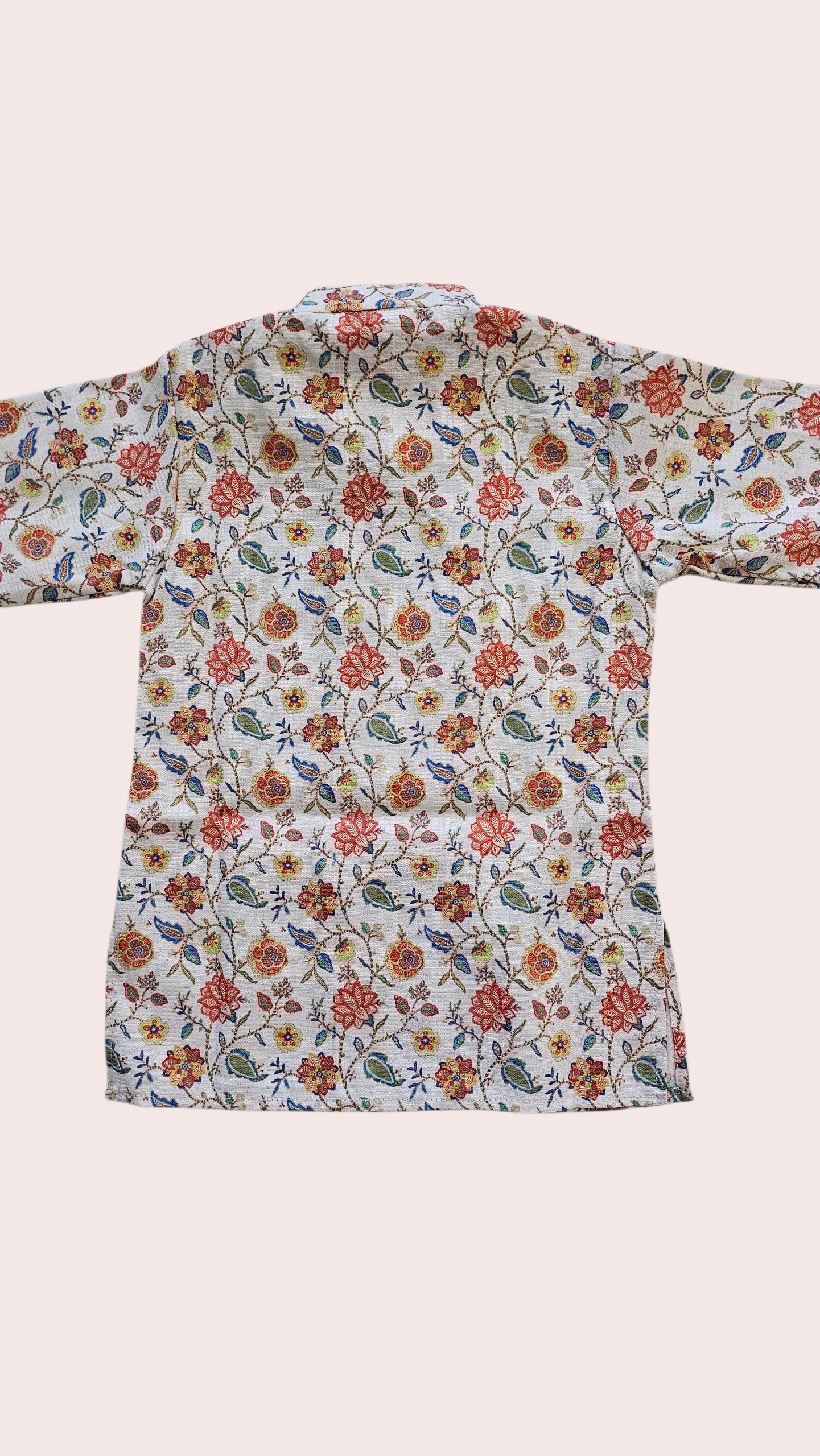 Baby Boys Floral Kurta w/Red Dhoti