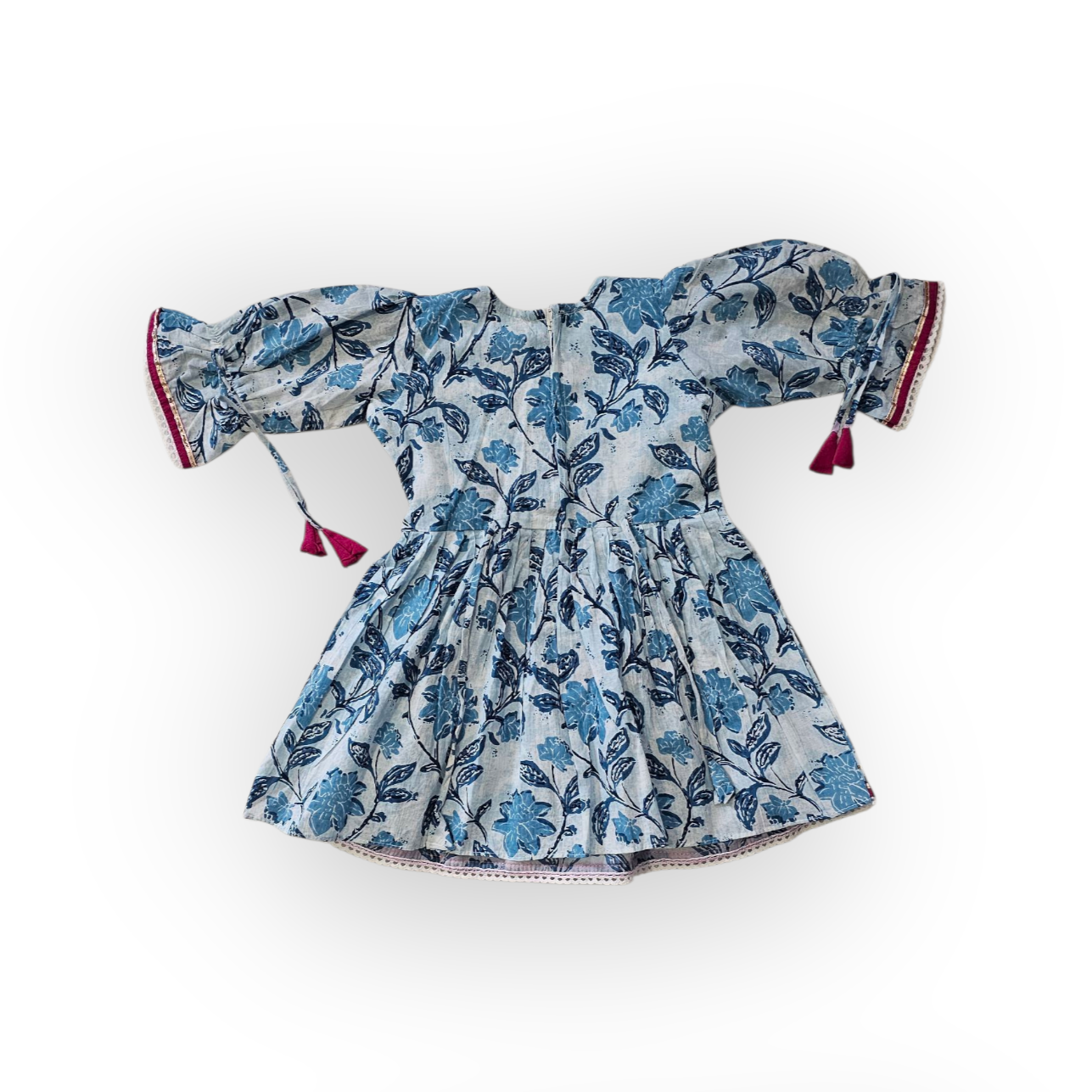 Little Blossom Blue Floral Kurta & Dhoti Set πΈπ