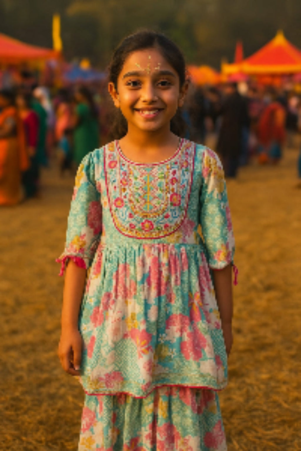 Girls sharara flowers
