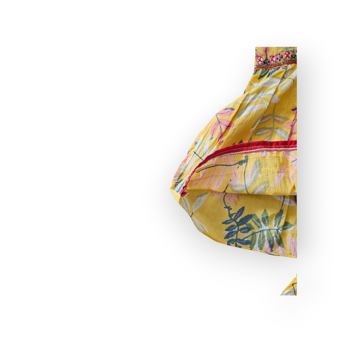 Pastel elegant yellow floral sharara set