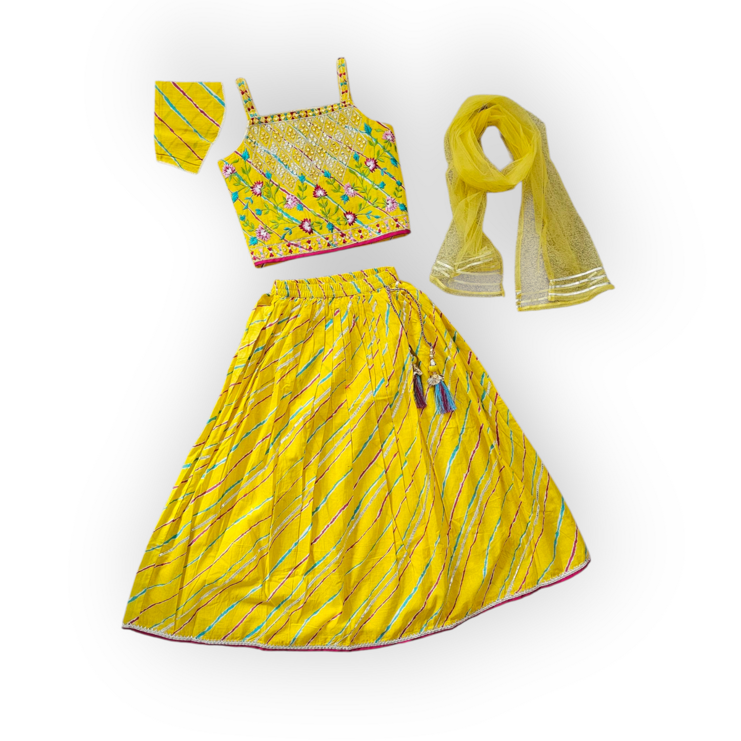 Kids yellow lehenga - Style 2