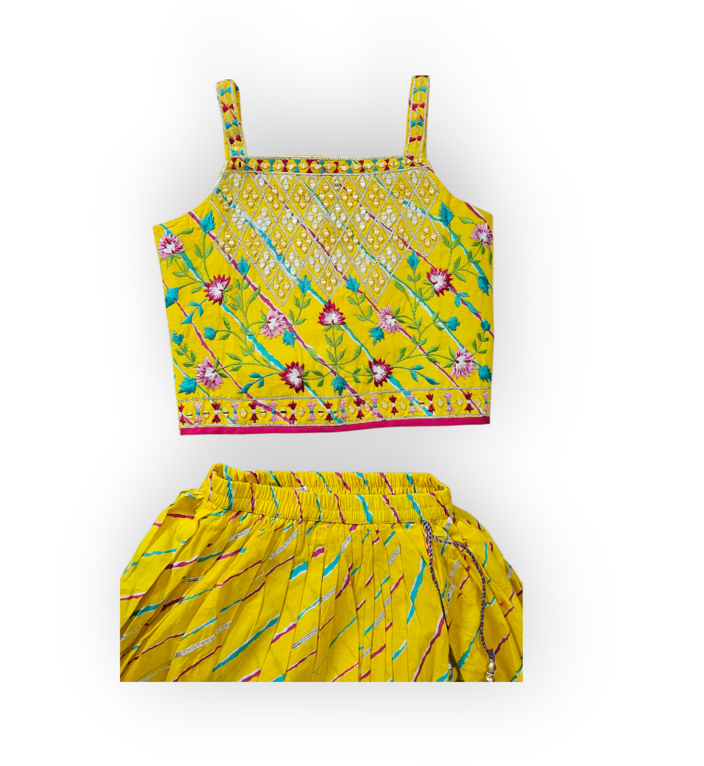 Kids yellow lehenga - Style 2