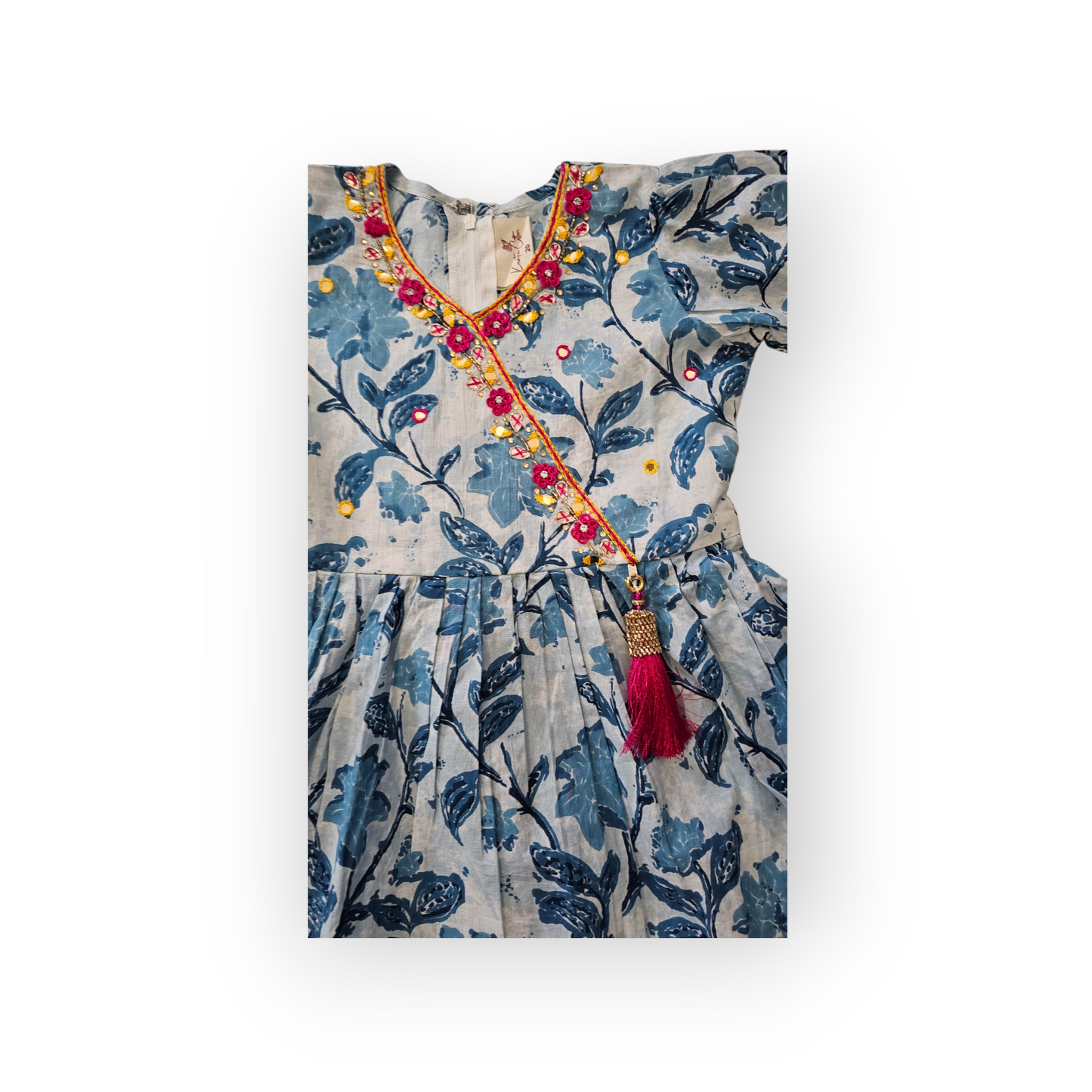 Little Blossom Blue Floral Kurta & Dhoti Set 🌸💙